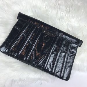 Zac Posen black patent leather clutch